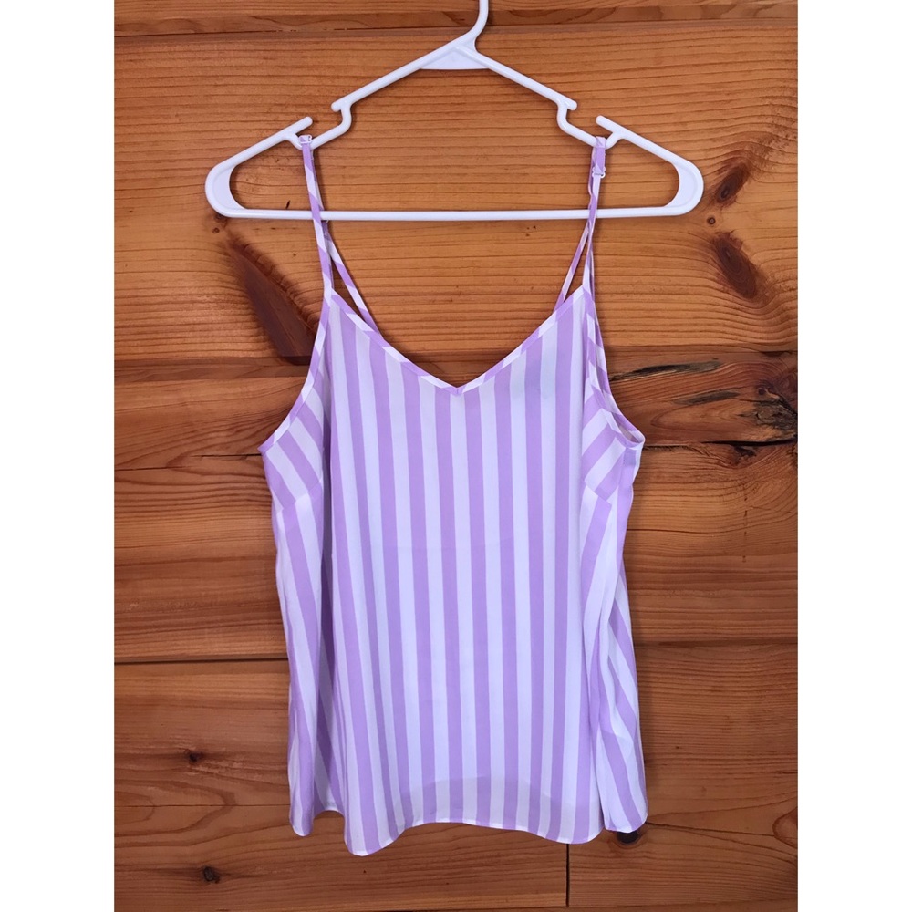 Light Purple and White Striped Tank